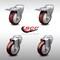 Service Caster 4 Inch SS Maroon Polyurethane Bolt Hole Caster Set with 2 Total Lock Brake SCC SCC-SSBHTTL20S414-PPUB-MRN-2-S-2 - alternate 1